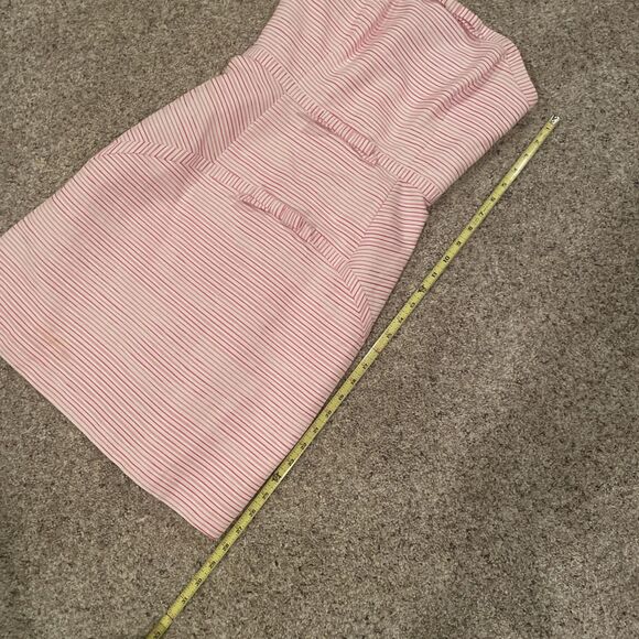 Vineyard Vines Flair Stripe Bow Strapless Dress size 2 Pink & White - Picture 6 of 9